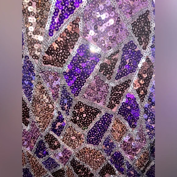 Elegant Purple Sequin Dress Mosaic - Picture 9 of 9